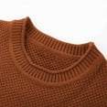 thumbnail image 6 of MELDVDIB Mens Sweater Knit Fashion Casual Solid Color Loose Pullover Sweaters Fall Winter Long Sleeve Stretch Comfy Crewneck Outfits Brown XL, 6 of 6