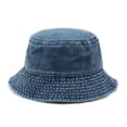 thumbnail image 6 of Eoperou Bucket Hat Solid Color Washed Vintage Anti-UV Sunscreen Decorative Denim Unisex Women Men Cap Headwear, 6 of 7