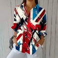 thumbnail image 2 of Tnhcen Women's Fall Independence Day Print Button-Up Shirt | Loose Fit Stretchy Comfort | Pre-Shrunk Linen-Like Tops | S-2XL, 2 of 4