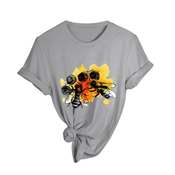 Aayomet Gym Tops For Women Women's Short Sleeve V Neck Button Henley Camo Leopard Tops Casual Loose Tunic Blouse T Shirt,Gray M