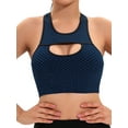 thumbnail image 2 of FANNYC Sexy Racerback Sports Bra For Women Seamless High Impact Support Yoga Sports Bra Padded Mesh Stretch Running Active Gym Workout Fitness Tank Tops With Removable Cups,XS-XL, 2 of 8