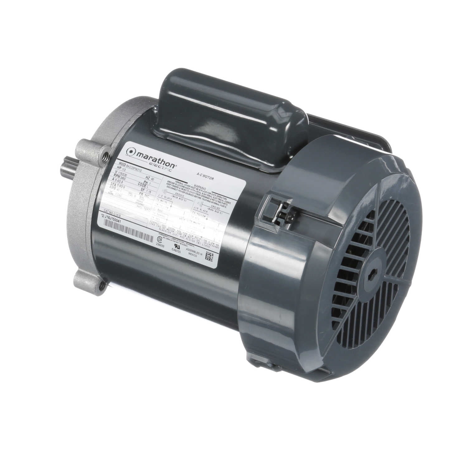 Marathon C1419 Electric Motor 1/3 HP 3600 Rpm 1PH 115/230 Volt 56C 5KC33FN31G