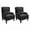 Black, variant on Mid‑Century Wingback Accent Chairs, Premium Chenille Upholstered Reading Armchairs with Extra Lumbar Pillow, Heavy‑Duty Frame, Set of 2 , Light Brown