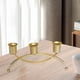 thumbnail image 5 of Juego de 3 candelabros, candelabro alto para velas cónicas, candelabro de metal para el hogar. Oro, 5 of 8