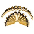 thumbnail image 1 of 36 Pieces Ear Stretching Kit Ion Plated Gold Tapers & Plugs 14G-00G, 1 of 1