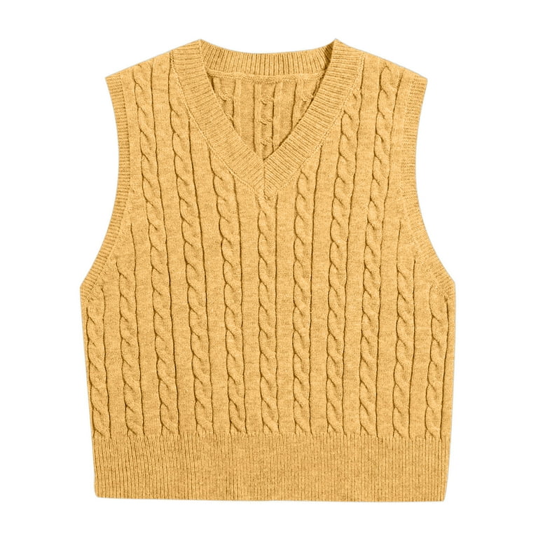 トップス Eaphi U NECK LEAF PATTERN KNIT VEST Herrnalise Sweater Vest for Women V Neck Sleeveless Knit