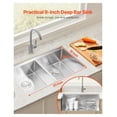 thumbnail image 2 of 33" Kitchen Sink Undermount Double Bowl Stainless Steel Drop-In Bar Sink, 2 of 7