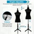 thumbnail image 3 of 49"-63" Height Dress Form Mannequin Adjustable Female Mannequin Torso Sewing Mannequin Female Dress Model Torso Body Tripod Stand Clothing Forms, Black, 3 of 7