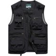 thumbnail image 2 of SURJDE Mens Jacket Field Pofessional Emergency Field Fishing Multi Pocket Vest (d-Black, L), 2 of 3