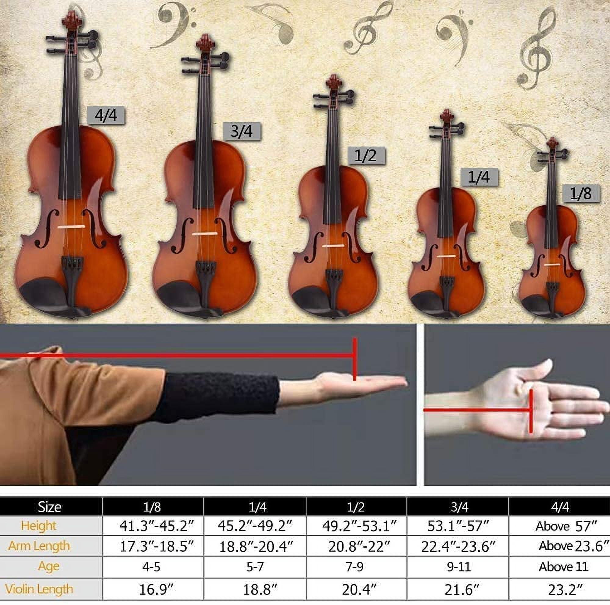 Clearance! 3/4 Acoustic Violin Case Bow Rosin Natural