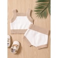 thumbnail image 3 of Bagilaanoe 2pcs Newborn Baby Girl Short Pants Set Contrast Color Sleeveless Tank Tops + Shorts 6M 9M 12M 18M 24M Infant Casual Summer Outfits, 3 of 9