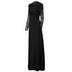 thumbnail image 4 of Las mujeres atractivas de encaje vestido maxi profundo cuello en V manga larga lado partido partido Meterk M, 4 of 7