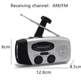 thumbnail image 2 of Radiot de manivela de emergencia, AM/FM/radio meteorológica portátil, cargador de teléfono con banco de energía, radio para acampar en interiores y exteriores, gris plateado, 2 of 5