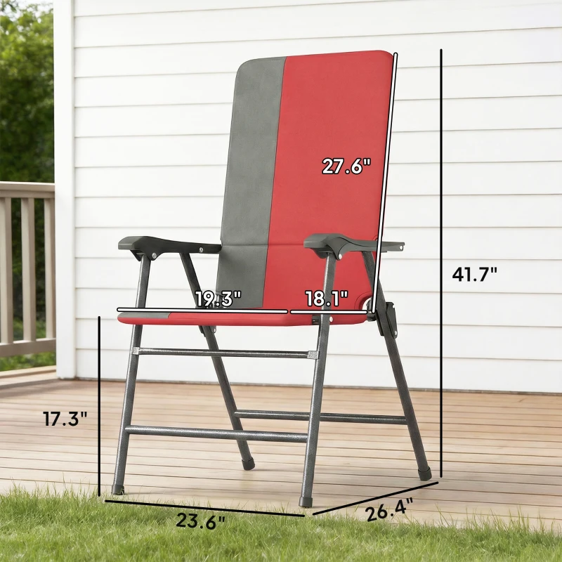 Patio Chairs Set of 2,Outdoor High Back Chairs Set,Lawn Chairs,Folding Camping Chairs,