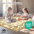 thumbnail image 4 of ODIKA 6'x9' Machine Washable Non-Slip Area Rug, Timeless Ornamental Motif Floor with Intricate Scrolls High Traffic Rug, Beige, 144350, 4 of 5