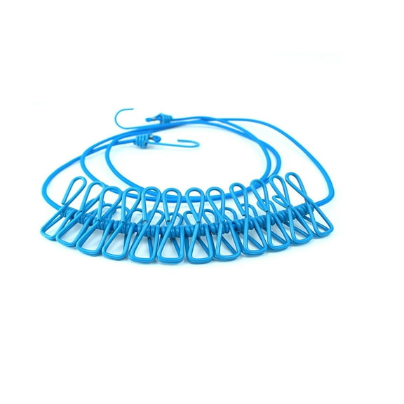 Moocorvic Retractable Clothesline, Clothes Line Retracting Indoor, for Camping, Backyard, Durable Wild Travel Portable Windproof Clothesline Clips Hanger