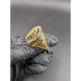 thumbnail image 5 of OM Jewels 14k Yellow Gold Plated Moissanite 2ct Round Cut Horse Head Ring for Men, 5 of 6