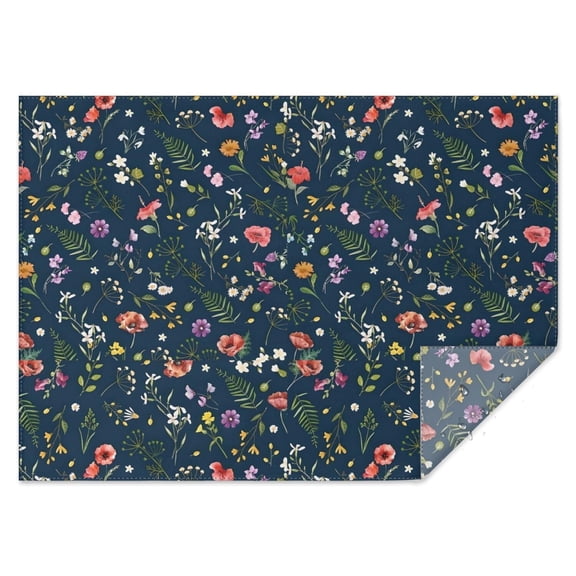 Pioneer Flower Floral Print Pattern Rectangle Tablecloth 60"x84",Waterproof Polyester Rectangle Table Cloth, Wipeable Spillproof Polyester Tablecloth for Dining, Camping, Indoor and Outdoor