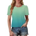 thumbnail image 4 of Spring Tops For Women Sevevn Women's Spring/Summer Gradient Round Neck Sleeve Short Sleeve Top T-shirt Oversized T-Shirts For Women, 4 of 7