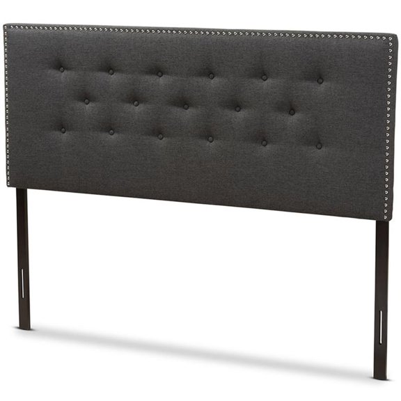 Bowery Hill Modern Fabric Tufted Twin Panel Headboard in Gray