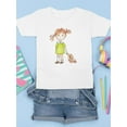 thumbnail image 3 of Girl With A Teddy Bear T-Shirt Juniors -Image by Shutterstock,  Medium, 3 of 4