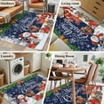 thumbnail image 5 of Navy Blue Christmas Area Rugs 4'x6', Washable Small Throw Rugs for Office Bathroom, Xmas Snowman Santa Elk Winter Snowflake Indoor Outdoor Rug Non-Slip Low Pile Carpet Runner Reversible Floor Mats, 5 of 8
