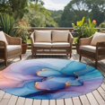 thumbnail image 4 of Round Rugs 5Ft, Blue Purple Marble Round Area Rug Washable Indoor Throw Carpet, Modern Teal Gold Geometric Soft Non Slip Circle Rug for Cabinet Bathroom Home Decor Aesthetic, 4 of 8