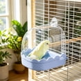 thumbnail image 5 of FastXmas Bird Cage Bath Hanging Parrot Bath Tub Water Shower Food Feeder Holder Tray Bird Bath Supplies for Small Birds Canary Budgies Cockatiel Lovebirds (Blue), 5 of 6