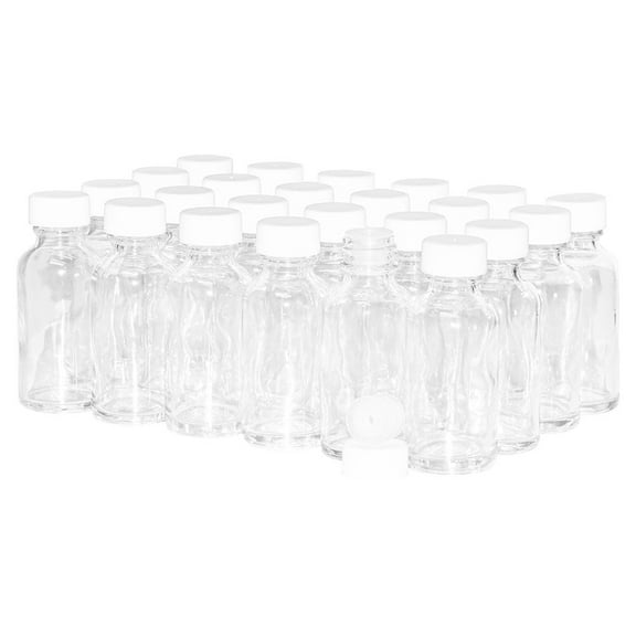 1 oz. Clear Boston Round with Reducer and White Child-Resistant Cap (20/400) (V23) (V1)