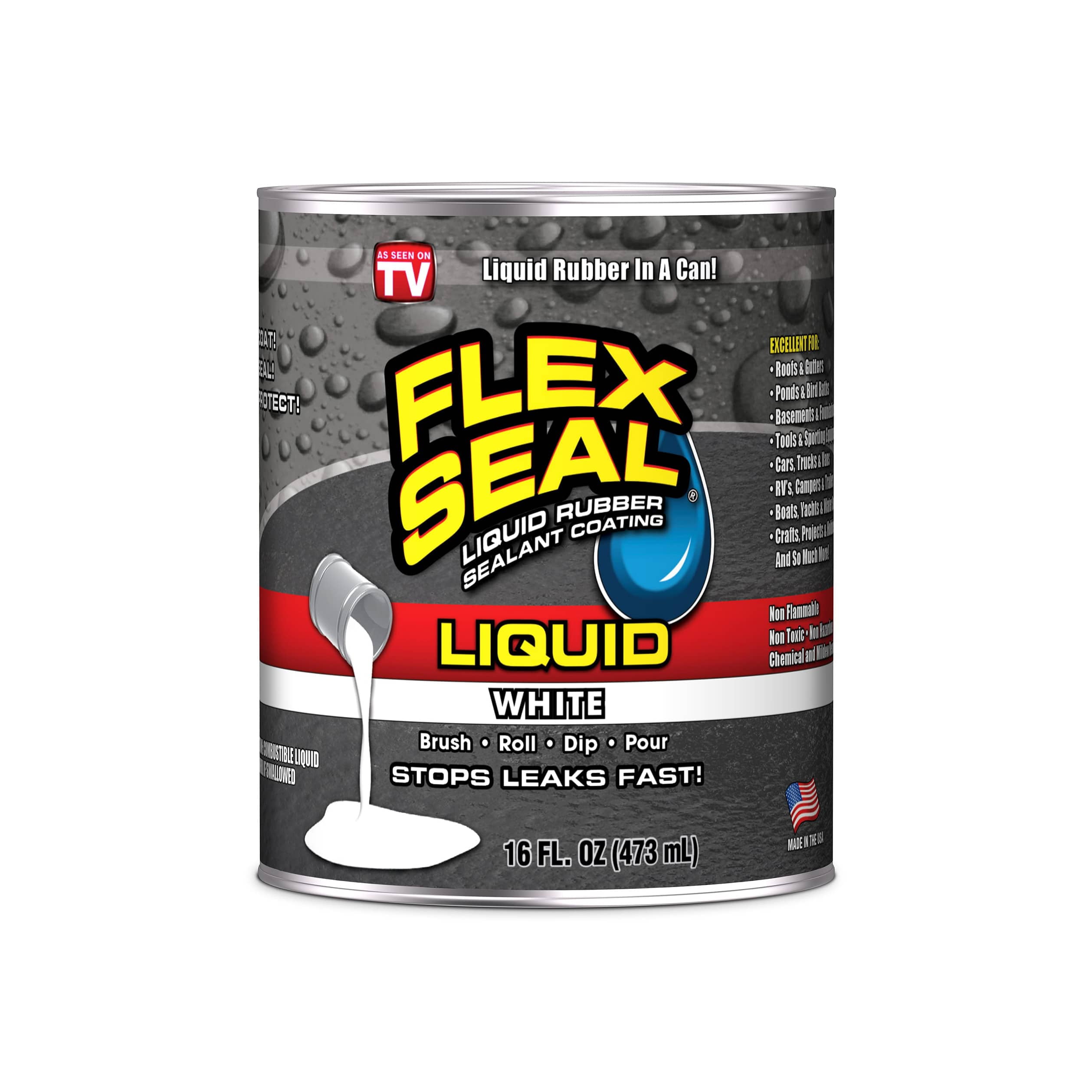 Flex Seal Liquid Rubber Sealant Coating 16 Oz White Flex Seal Liquid Rubber Sealant Coating