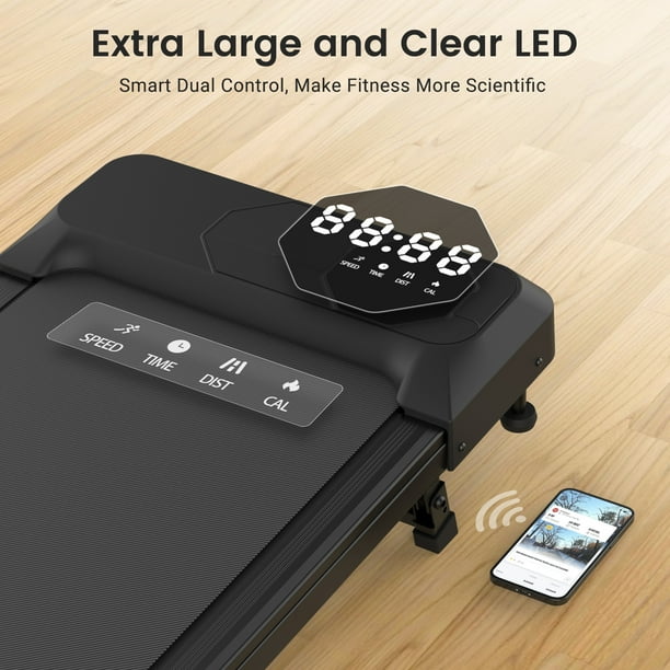 GEEMAX Walking Pad Treadmill, 10% Incline, ZWIFT KINOMAP APP