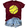 thumbnail image 1 of Mujeres Impreso Casual Top, Manga Corta Crew Cuello Blusa para la Primavera Y el Verano Desgaste, Ligero Imitación Algodón Moda Tee, 1 of 2