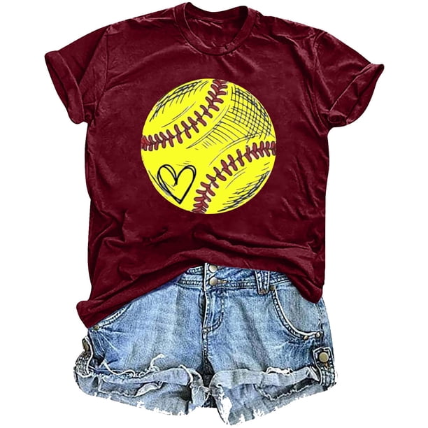 Mujeres Impreso Casual Top, Manga Corta Crew Cuello Blusa para la Primavera Y el Verano Desgaste, Ligero Imitación Algodón Moda Tee