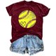 thumbnail image 1 of Mujeres Impreso Casual Top, Manga Corta Crew Cuello Blusa para la Primavera Y el Verano Desgaste, Ligero Imitación Algodón Moda Tee, 1 of 2
