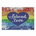 thumbnail image 1 of Pride Cutting Board, Spread Love Inspirational Hand Writing Heart Gay LGBT Parade Slogan Grungy Vibrant, Decorative Tempered Glass Cutting and Serving Board, Small Size, Multicolor, by Ambesonne, 1 of 1