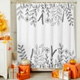 thumbnail image 4 of Shower Curtain 72"W x 78"L Simple Flowers Leaves Pattern White Fabric Shower Curtains Set with Hooks Water Repellent Bathroom Curtains Machine Washable Bathroom Accessories, 4 of 6