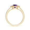 thumbnail image 2 of ANGARA Natural Tapered Shank 1.15 ct Amethyst Ring with Diamond Accents in 14K Yellow Gold for Women (Size-8x6mm) | February Birthstone, Anniversary, Jewelry Gift for Women | Natural Amethyst Ring, 2 of 8