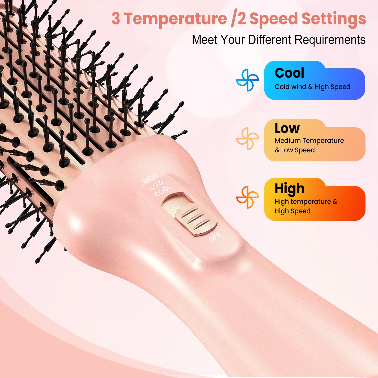 NEXPURE 4-in-1 Blow Dryer Brush for Thick Hair, Ionic Hot Air Hair Volumizer