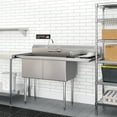 thumbnail image 5 of 57 in. 16-Gauge 2-Compartment Commercial Sink with 18 in. Right drainboard, Bowl Dimensions 18"x18"x14" in Stainless-Steel (KM-SB181814-18R316), 5 of 10