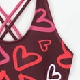 thumbnail image 5 of Gubotare Swimsuits for Little Girls Girls Bathing Suits One Piece Girls Swimsuit One-Piece Adjustable Straps Swimwear Ruffled Tankini Bathing Suit with Sun Protection Size 7-8 (Red,7-8 Years), 5 of 6