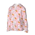 thumbnail image 2 of Pofeuu Rabbit And Carrot Print Sun Protection Outdoor Lightweight Full Zip UV Cooling Hoodie Long Sleeve Summer Clothing for Outdoor Hiking-Medium, 2 of 5