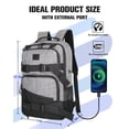 thumbnail image 5 of WOLT Grey Skateboard Backpack, 15.6 Inch Laptop Backpack for Men Women, Sports Backpack with Ball Holder for Longboard, 5 of 7