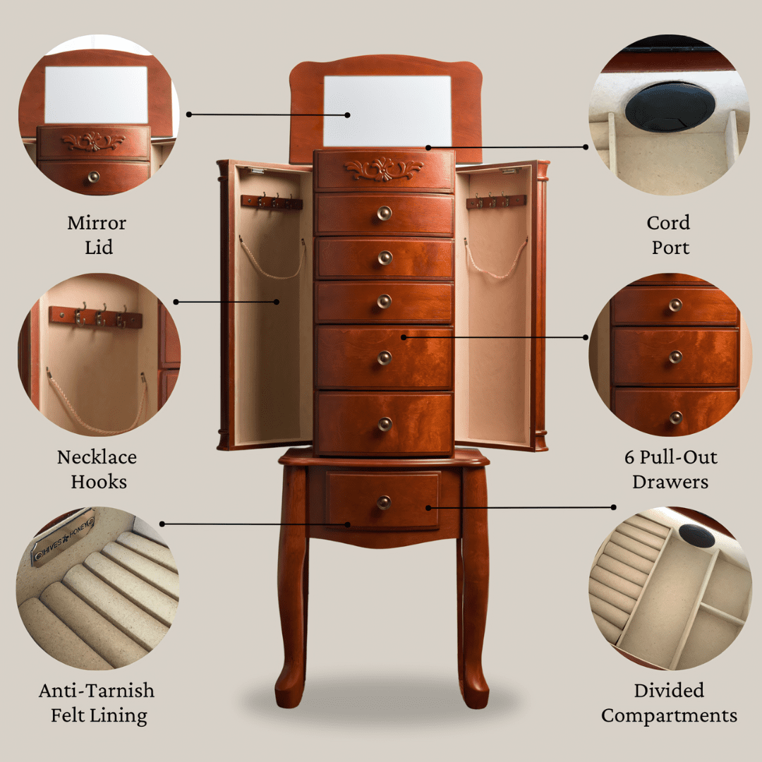 Hives & Honey Morgan Jewelry Armoire - Cherry