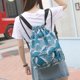 thumbnail image 3 of Mochila con cordón Mochila para hombre y mujer, moderna, ligera, para la escuela, para deportes, fitness, turismo, deportes al aire libre, con bolsillo con cordón, 3 of 6