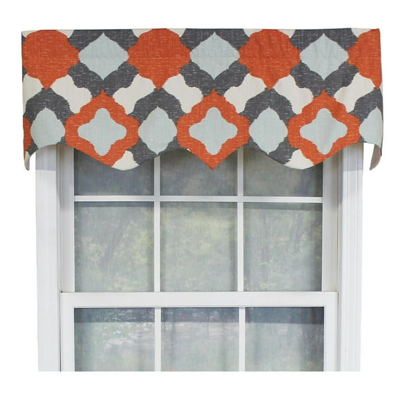 RLF Home Twinkle Regal 100% Cotton with Fully Lined 3" Rod Pocket Valnance for Windows 50" x 17" Multi