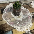 thumbnail image 5 of 2Pcs Vintage Oval Lace Table Placemats Exquisite Flower Embroidered Doilies Vase Mat 12.2 X 16.9 Inch, 5 of 8