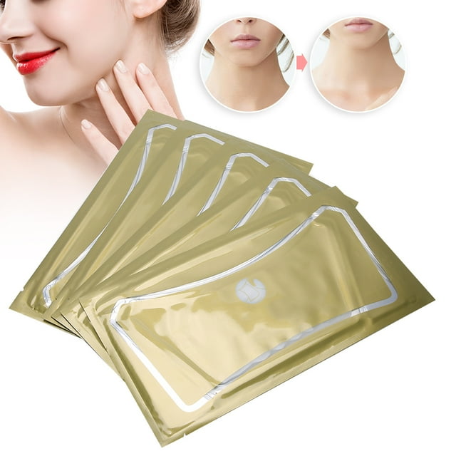 Cuello 5 Uds Antienvejecimiento Apretar Colágeno Cuello Máscara Nutritiva Eliminación De Arrugas Máscara Almohadilla Cuidado De La Piel 35g
