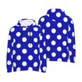thumbnail image 6 of Bingfone Blue And White Polka Dot Men's Drawstring Hoodie Long Sleeve Pocket Sweatshirts-Large, 6 of 6