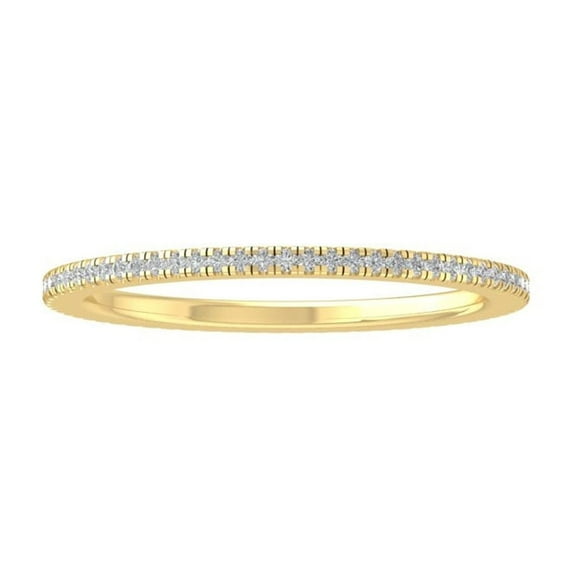 Araiya Fine Jewelry 14K Yellow Gold Round-shape Lab Grown Diamond Wedding Band Ring ( 1/5 cttw, D-F Color, VS Clarity) Size 10