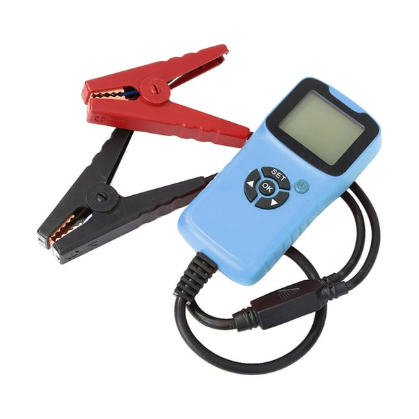 Probador de batería, con pinzas de , Carga de automóvil, Probador de batería / alternador LED, Analizador de sistema automático, Probador de - AZUL Sunnimix Probador de baterías